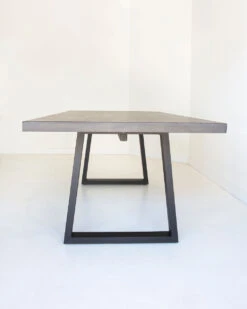 2.0m Sierra Elkstone Rectangular Dining Table – Ebony Black With Black Powder Coated Legs -Abide Interiors Elkstone32