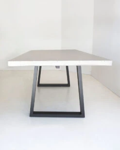 2.0m Sierra Elkstone Rectangular Dining Table – Speckled Grey With Black Powder Coated Legs -Abide Interiors Elkstone38 2