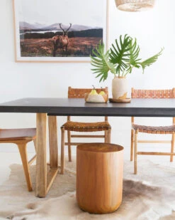 2.0m Sierra Elkstone Rectangular Dining Table – Ebony Black With Light Honey Legs -Abide Interiors Elkstone69