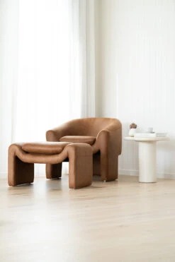 Freja Armchair – Cognac Leather 31 Freja Armchair – Cognac Leather -Abide Interiors Freja Armchair Footstool Cognac Styled 2 1