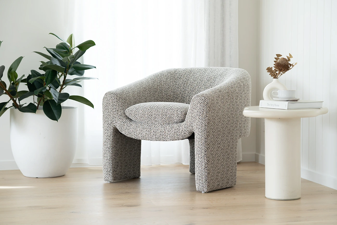 Freja Armchair – Mottled Taupe 4 Freja Armchair – Mottled Taupe - Image 2