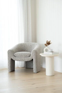 Freja Armchair – Mottled Taupe 25 Freja Armchair – Mottled Taupe -Abide Interiors Freja Armchair Taupe Styled 1