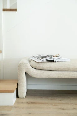 Freja Bench – Linen -Abide Interiors Freya Bench Linen styled 2