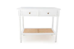 Hamilton Cane Console Table – White – 100cm