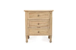 Hamilton Bedside Table – 3 Drawer – Weathered Oak