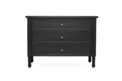 Hamilton Bedside Table/ Nightstand – 3 Drawer – Black – 91cm