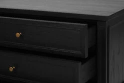 Hamilton Bedside Table/ Nightstand – 3 Drawer – Black – 91cm -Abide Interiors Hamilton Bedside 91cm Black 3Drawer 10