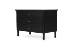 Hamilton Bedside Table/ Nightstand – 3 Drawer – Black – 91cm -Abide Interiors Hamilton Bedside 91cm Black 3Drawer 4