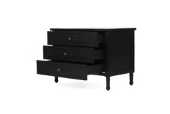 Hamilton Bedside Table/ Nightstand – 3 Drawer – Black – 91cm -Abide Interiors Hamilton Bedside 91cm Black 3Drawer 5