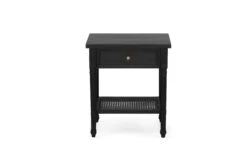 Hamilton Cane Bedside Table – Black -Abide Interiors Hamilton Bedside Black 57cm 2