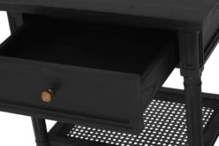 Hamilton Cane Bedside Table – Black -Abide Interiors Hamilton Bedside Black 57cm 9