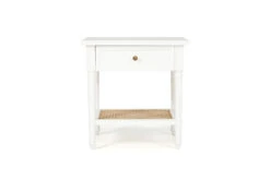 Hamilton Cane Bedside Table – White