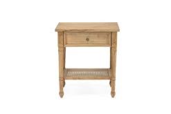 Hamilton Cane Bedside Table – Weathered Oak -Abide Interiors Hamilton Bedside WO 57cm 2