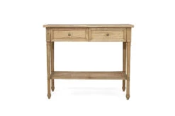 Hamilton Cane Console Table – Weathered Oak – 100cm