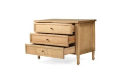 Hamilton Bedside Table/ Nightstand – 3 Drawer – Weathered Oak – 91cm -Abide Interiors Hamilton Nightstand 91cm WO 3DR 4