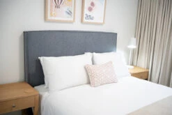 Harvey Upholstered Bedhead – Blue Grey -Abide Interiors Harvey Bedhead BlueGrey Queen Styled 1