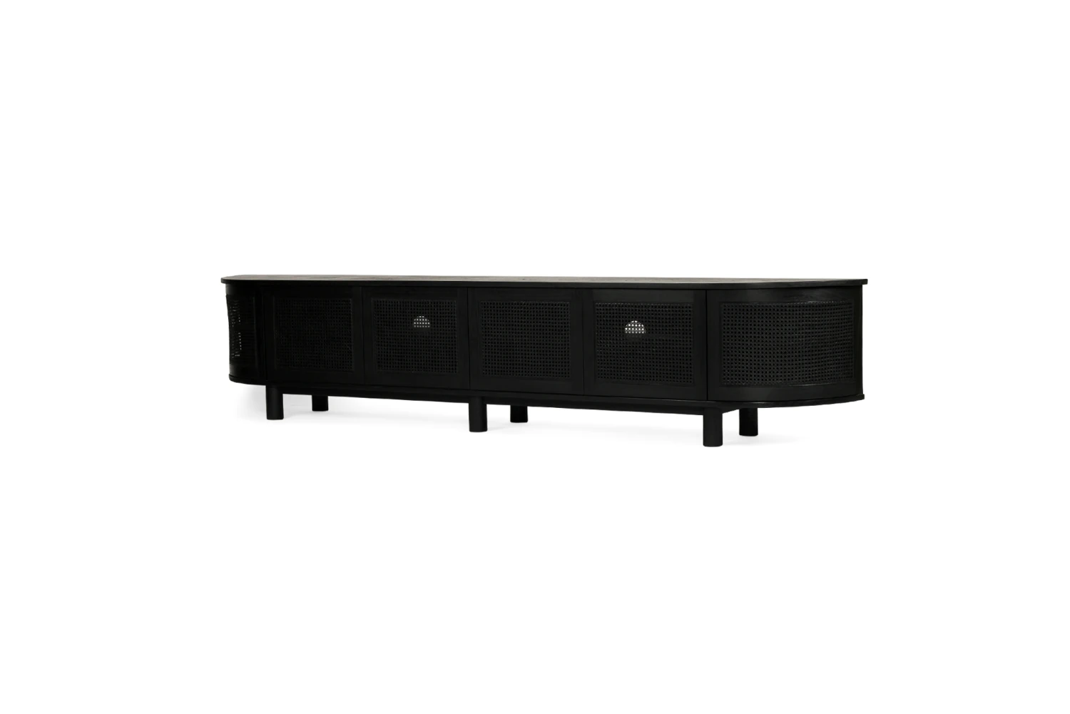 Iluka Entertainment Unit – Six Door – Black – Round End 5 Iluka Entertainment Unit – Six Door – Black – Round End - Image 3