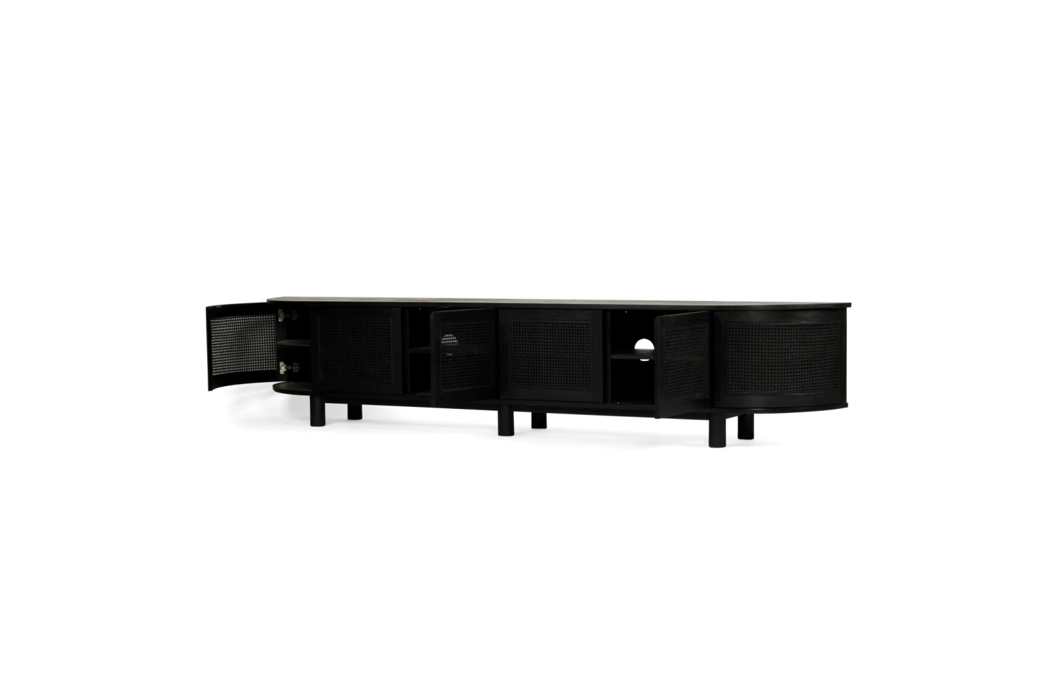 Iluka Entertainment Unit – Six Door – Black – Round End 7 Iluka Entertainment Unit – Six Door – Black – Round End - Image 5