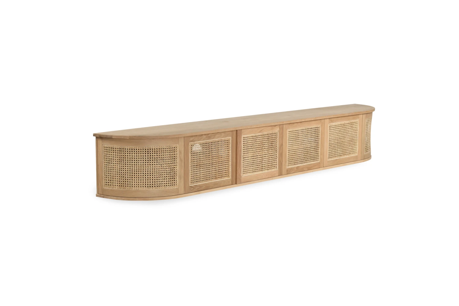 Iluka Entertainment Unit – Six Door – Natural – Round End (Wall Mount) 4 Iluka Entertainment Unit – Six Door – Natural – Round End (Wall Mount) - Image 2