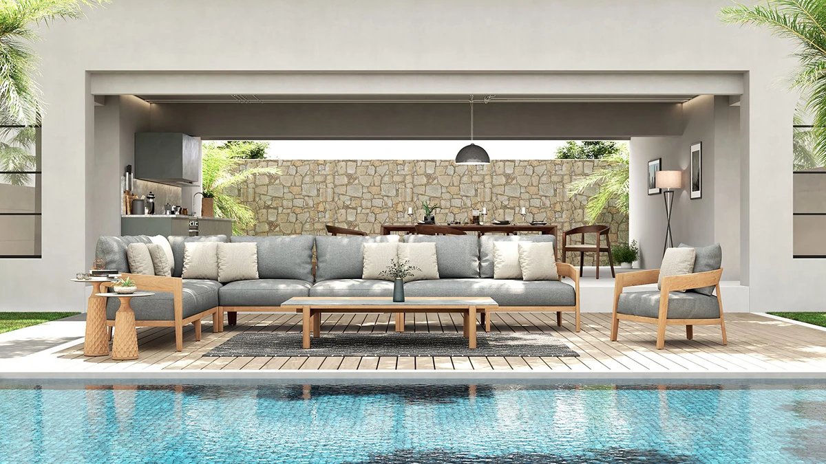 Kingscliff Outdoor Sofa – 2 Seater Left Arm – Modular- (Canvas Natural, Cast Slate Or Cast Silver Upholstery) 4 Kingscliff Outdoor Sofa – 2 Seater Left Arm – Modular- (Canvas Natural, Cast Slate Or Cast Silver Upholstery) - Image 2