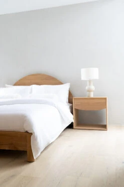 Koa Bedside Table – (56cmH) -Abide Interiors Koa Bedside Styled 3