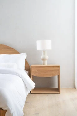 Koa Bedside Table – (56cmH) -Abide Interiors Koa Bedside Styled 6