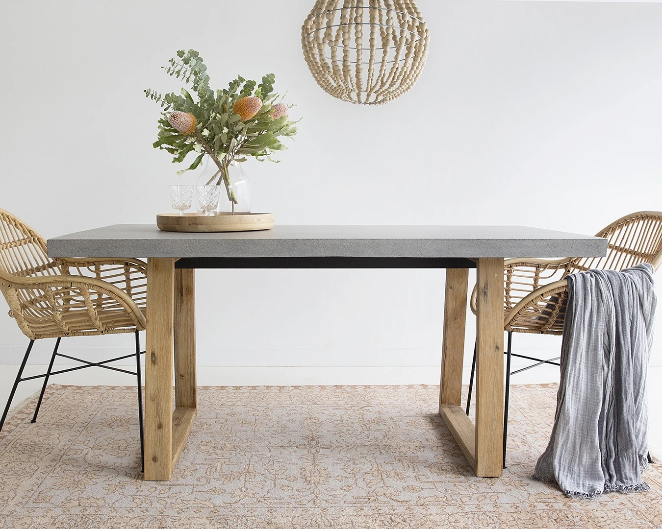1.6m Sierra Elkstone Rectangular Dining Table – Speckled Grey With Light Honey Legs 4 1.6m Sierra Elkstone Rectangular Dining Table – Speckled Grey With Light Honey Legs - Image 2
