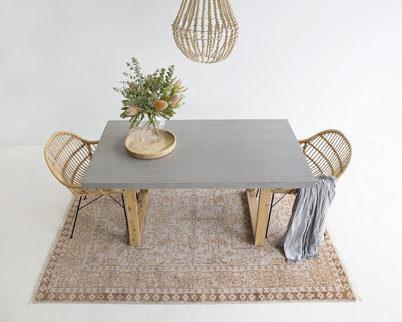 1.6m Sierra Elkstone Rectangular Dining Table – Speckled Grey With Light Honey Legs 8 1.6m Sierra Elkstone Rectangular Dining Table – Speckled Grey With Light Honey Legs - Image 6