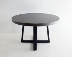 1.0m Alta Round Elkstone Dining Table – Ebony Black With Black Powder Coated Legs -Abide Interiors LOW RES Elkstone 90
