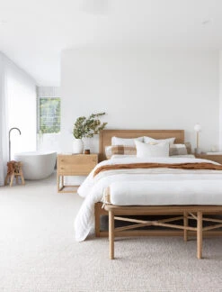 Clovelly Bed – Super King Size – American Oak -Abide Interiors Lisette Bedside Table Styled 6