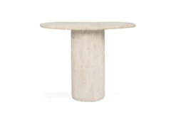 Geo Travertine Organic Side Table – 58cm