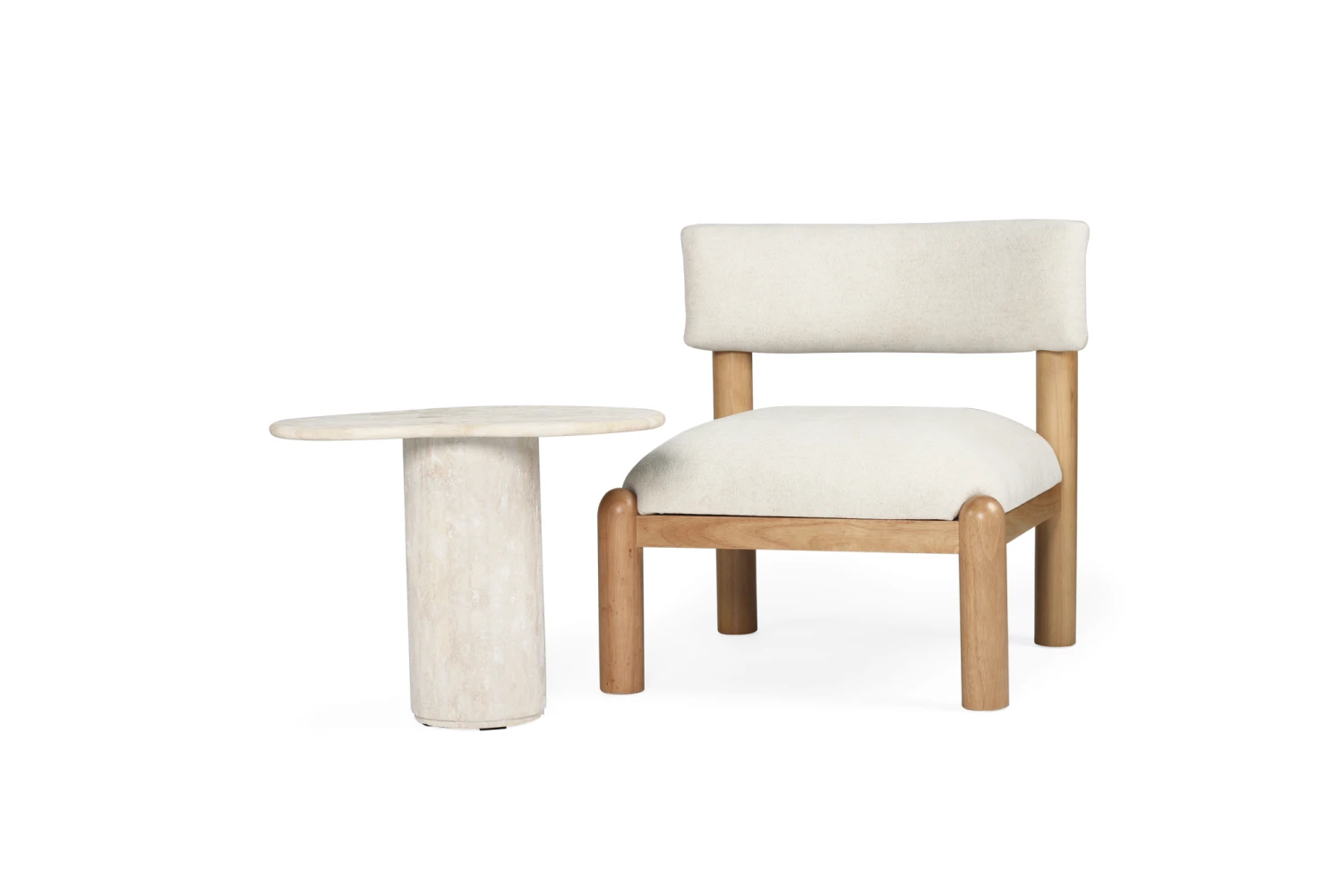 Geo Travertine Organic Side Table – 58cm 11 Geo Travertine Organic Side Table – 58cm - Image 9