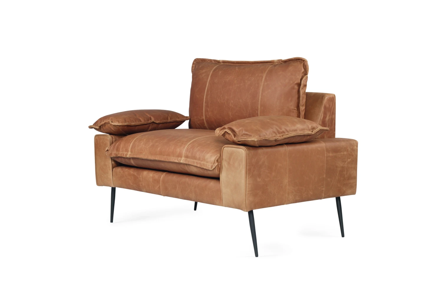 Marly 1 Seater Sofa – Cognac Leather 5 Marly 1 Seater Sofa – Cognac Leather - Image 3