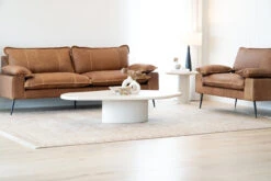 Marly 3 Seater Sofa -Abide Interiors Marly Sofa Cognac Lorenzo Coffee Styled 1