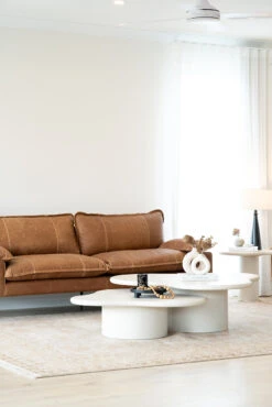Lorenzo Organic Coffee Table – 120cm (Clover) -Abide Interiors Marly Sofa Cognac Lorenzo Coffee Styled 6 1