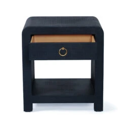 Newhaven Bedside Table – Navy By Serrata Living -Abide Interiors Newhaven bedside navy 07