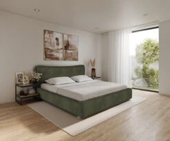 Paddington Bed – Forest Green -Abide Interiors Paddington Bed Styled 1