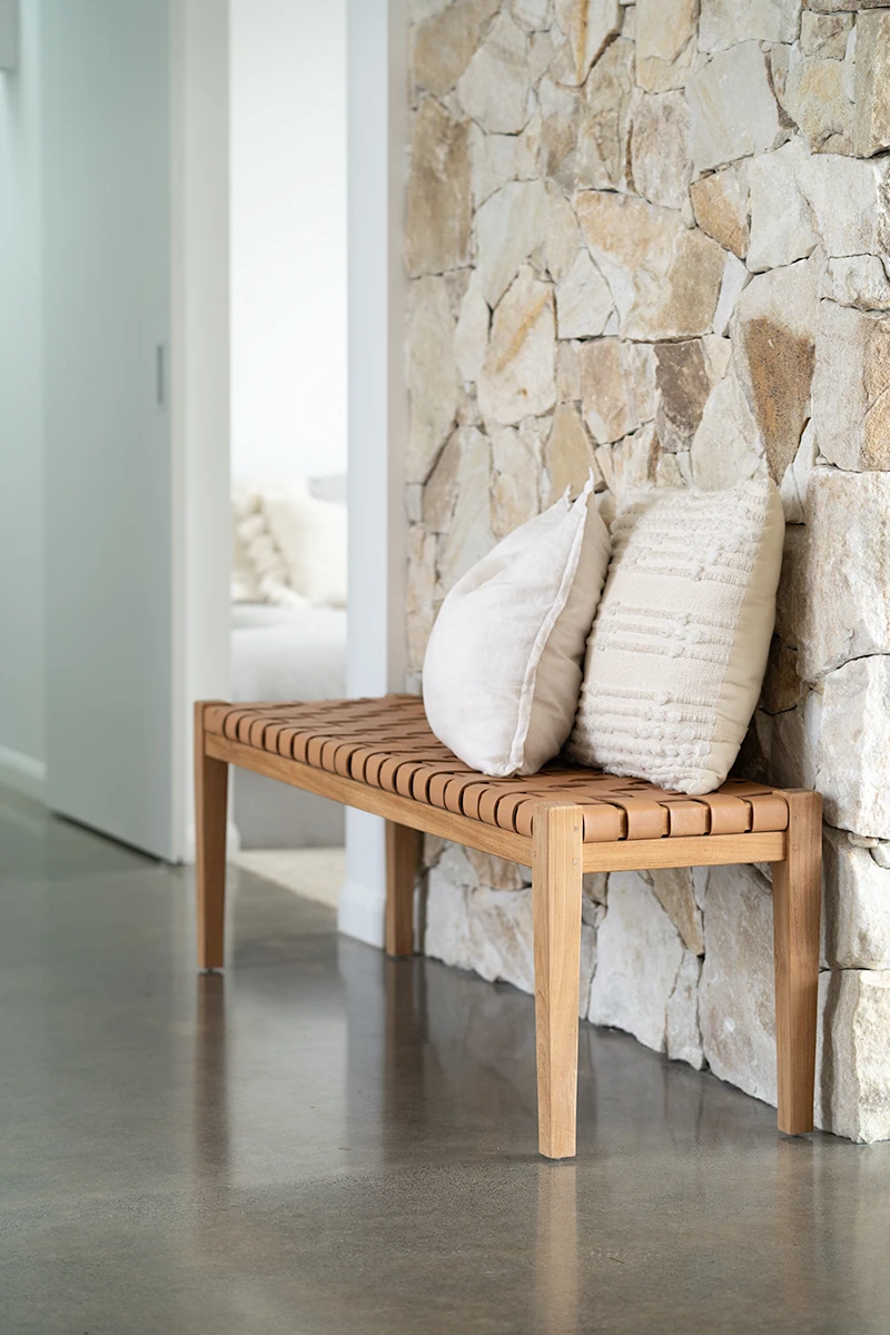 Pasadena Leather Strap Bench – Nude – 150cm 4 Pasadena Leather Strap Bench – Nude – 150cm - Image 2