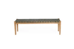 Pasadena Leather Strap Bench – Olive – 150cm