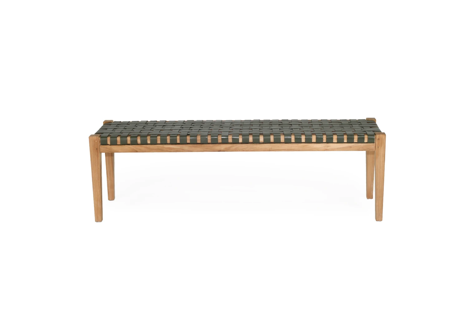 Pasadena Leather Strap Bench – Olive – 150cm 3 Pasadena Leather Strap Bench – Olive – 150cm