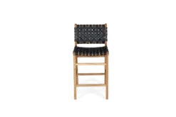 Pasadena Leather Counter Stool – Black – Woven -Abide Interiors Pasadena Counter Stool Black 2