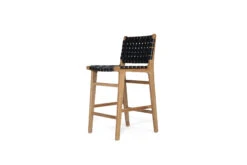 Pasadena Leather Counter Stool – Black – Woven