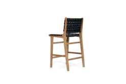 Pasadena Leather Counter Stool – Black – Woven -Abide Interiors Pasadena Counter Stool Black 5
