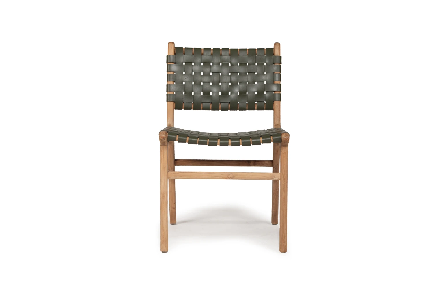 Pasadena Leather Side Chair – Woven – Olive 5 Pasadena Leather Side Chair – Woven – Olive - Image 3