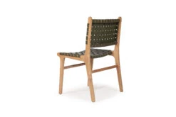 Pasadena Leather Side Chair – Woven – Olive 24 Pasadena Leather Side Chair – Woven – Olive -Abide Interiors Pasadena Dining Olive Woven 5