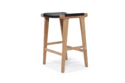 Pasadena Leather Saddle Stool – Black – Flat -Abide Interiors Pasadena Saddle Stool Flat Black 3