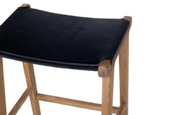 Pasadena Leather Saddle Stool – Black – Flat -Abide Interiors Pasadena Saddle Stool Flat Black 5