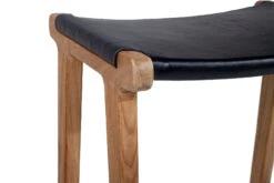 Pasadena Leather Saddle Stool – Black – Flat -Abide Interiors Pasadena Saddle Stool Flat Black 6