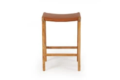 Pasadena Leather Saddle Stool – Flat Tan -Abide Interiors Pasadena Saddle Stool Flat Tan 2