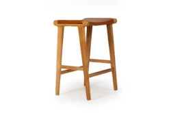 Pasadena Leather Saddle Stool – Flat Tan -Abide Interiors Pasadena Saddle Stool Flat Tan 5